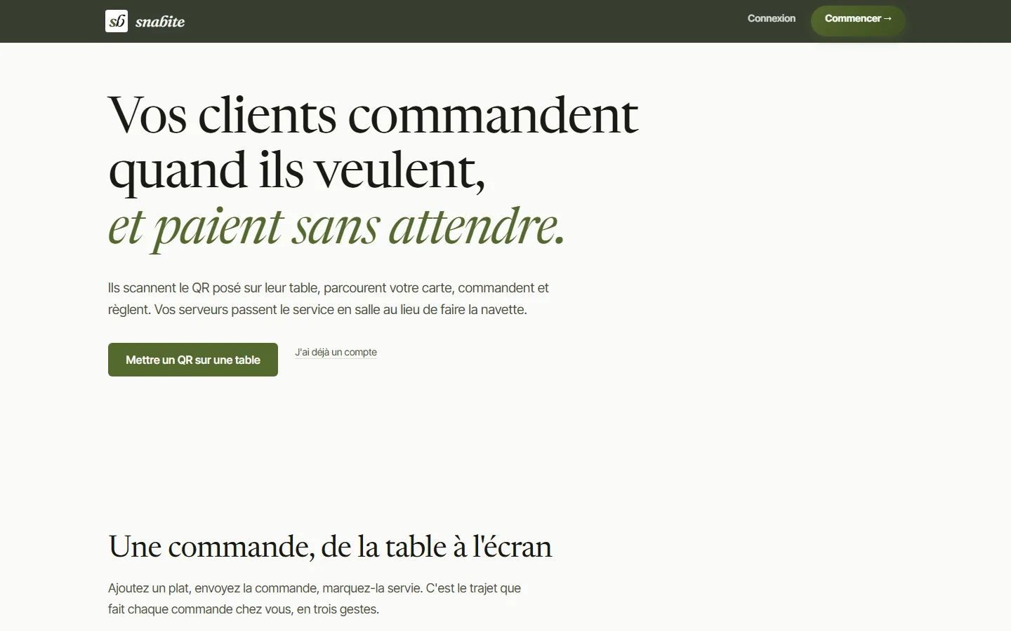 Page d'accueil de Snabite
